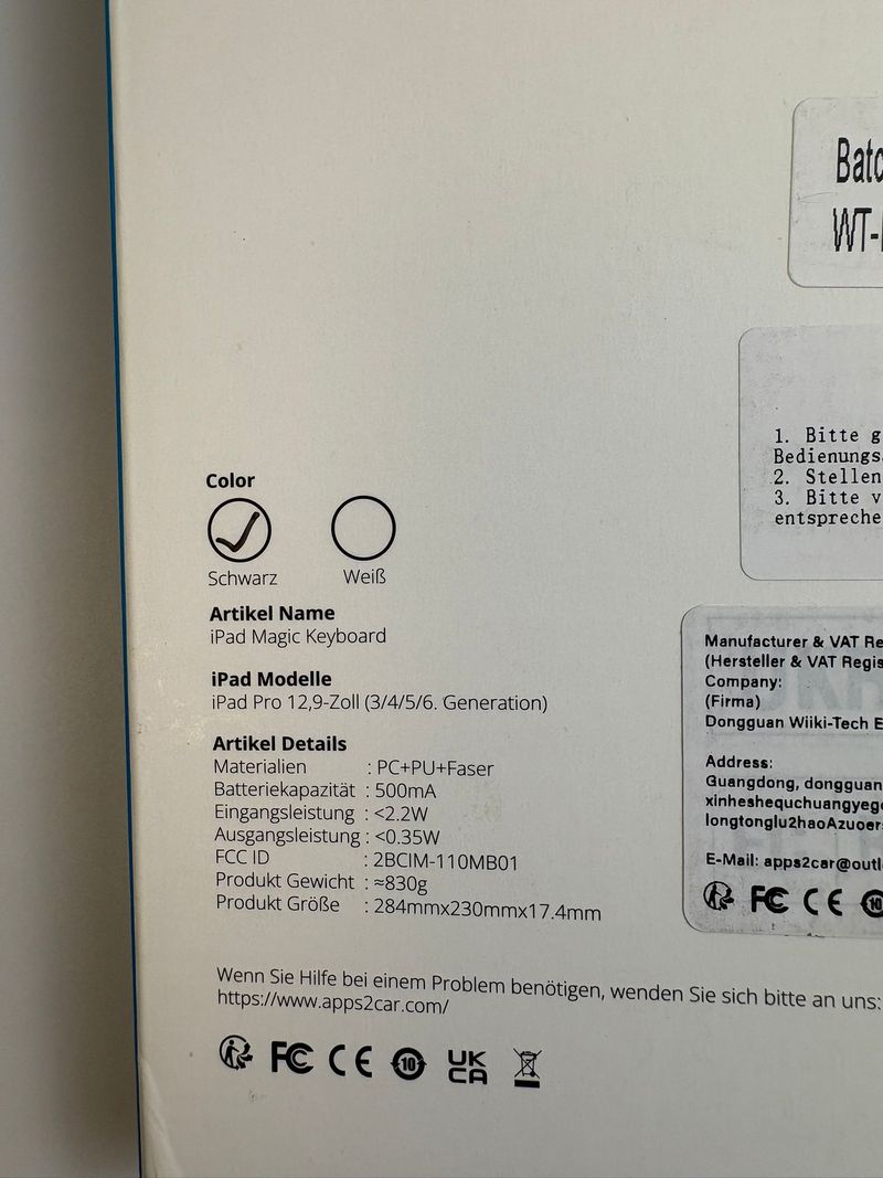 Teclado Mágico iPad Pro 12.9 Negro afbeelding 8