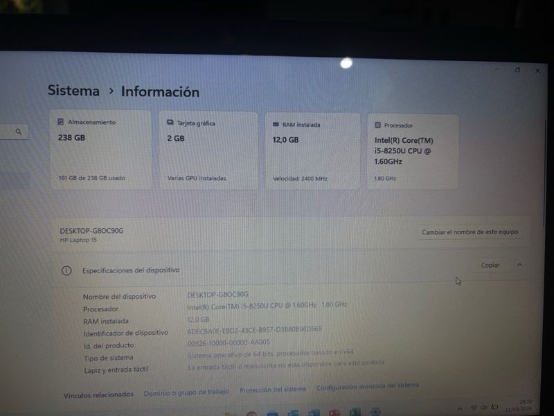 Portátil HP Pavilion i5 8ª Gen Plata afbeelding 7