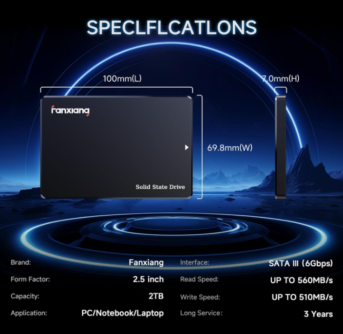 SSD Fanxiang 2TB SATA III 6Gb/s 2.5 afbeelding 2