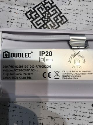 Luz LED Duolec 60cm 20W 6500K