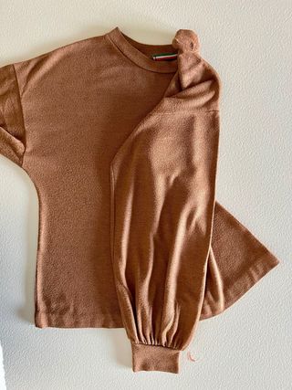 Maglia marrone manica corta stile mini