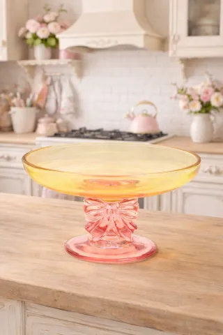 Expositor Frutero Cristal Rosa Lazo Shabby Chic