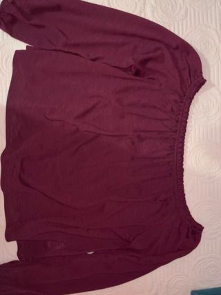 Blusa burdeos manga larga