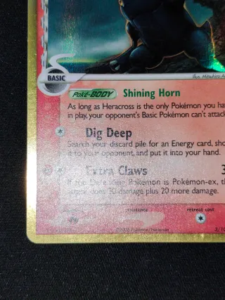 Pokemon Card Heracross 3/101 Holo English Exc / Nm
