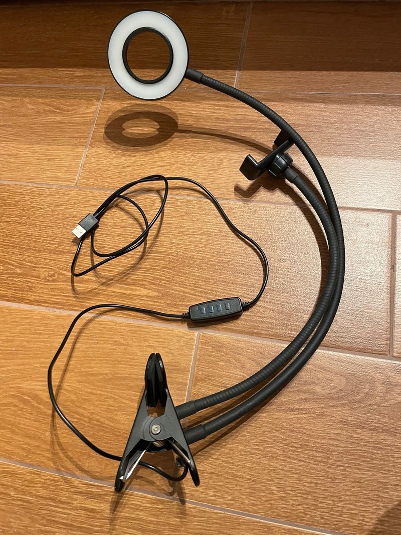 Soporte Móvil Aro Luz Flexible Pinza