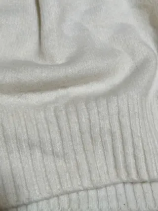 Vestido jersey cuello alto MANGO blanco