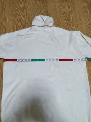 Vestido jersey cuello alto MANGO blanco