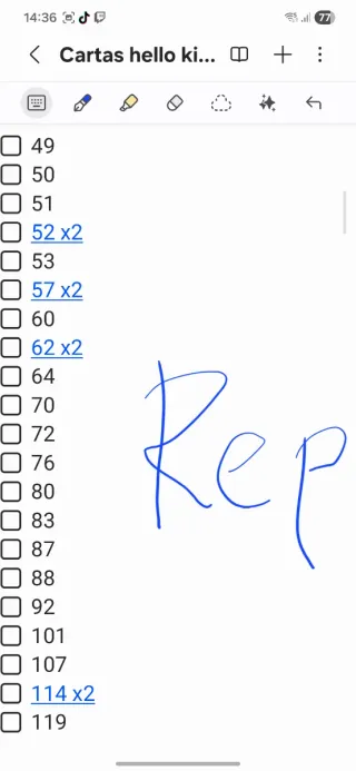 Cartas Hello Kitty y Amigos