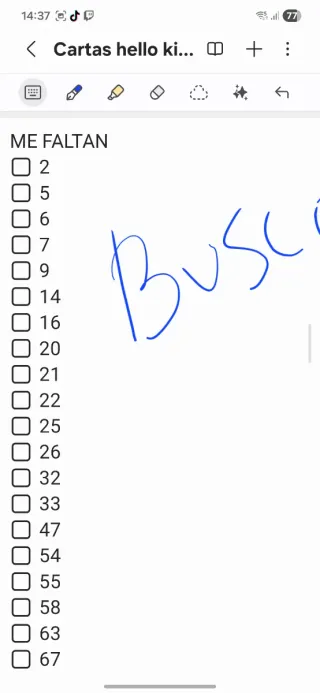 Cartas Hello Kitty y Amigos