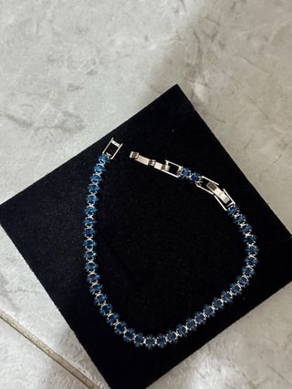 Bracciale tennis acciaio inossidabile blu