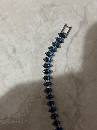 Bracciale tennis acciaio inossidabile blu