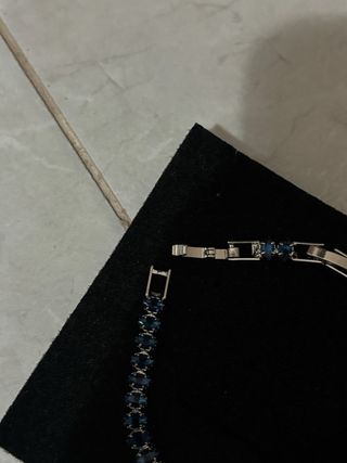 Bracciale tennis acciaio inossidabile blu