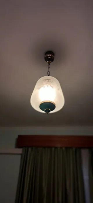 Lámpara de techo antigua cristal y metal