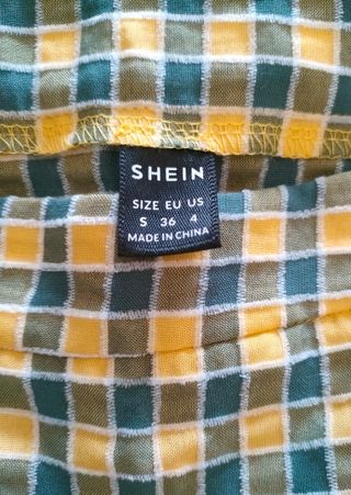 Falda Shein cuadros amarilla y azul