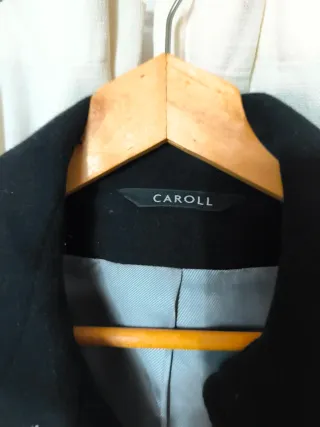 Abrigo largo Marca Caroll T38 negro doble boton