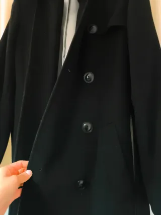 Abrigo largo Marca Caroll T38 negro doble boton