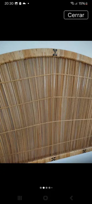 Cabecero y 2 mesitas de mimbre