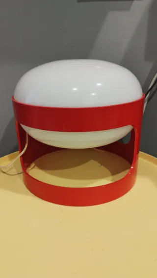 Lampada Joe Colombo Kartell Vintage Rosso Bianco