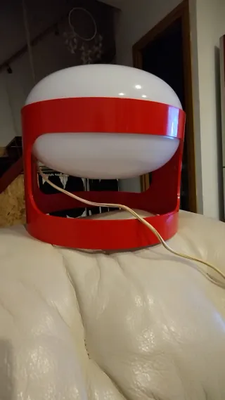 Lampada Joe Colombo Kartell Vintage Rosso Bianco
