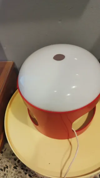 Lampada Joe Colombo Kartell Vintage Rosso Bianco