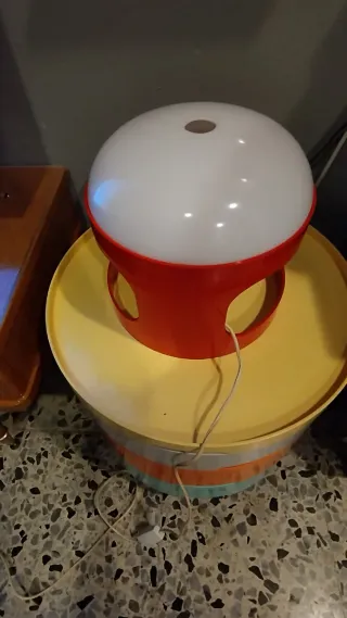 Lampada Joe Colombo Kartell Vintage Rosso Bianco
