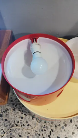 Lampada Joe Colombo Kartell Vintage Rosso Bianco