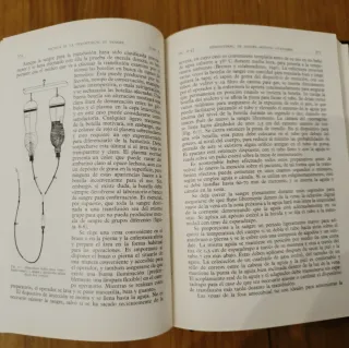 Transfusión de sangre. Libro medico antiguo 1953