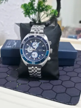 Reloj LIGE Hombre Azul y Plateado