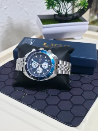 Reloj LIGE Hombre Azul y Plateado