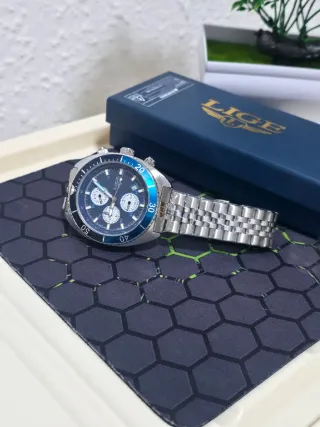 Reloj LIGE Hombre Azul y Plateado