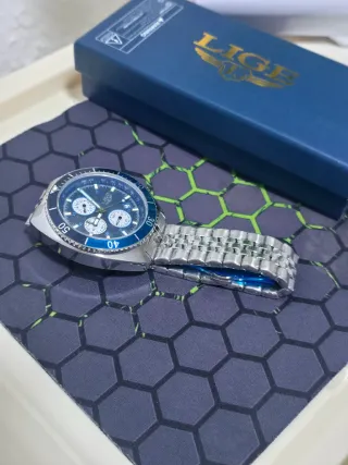Reloj LIGE Hombre Azul y Plateado