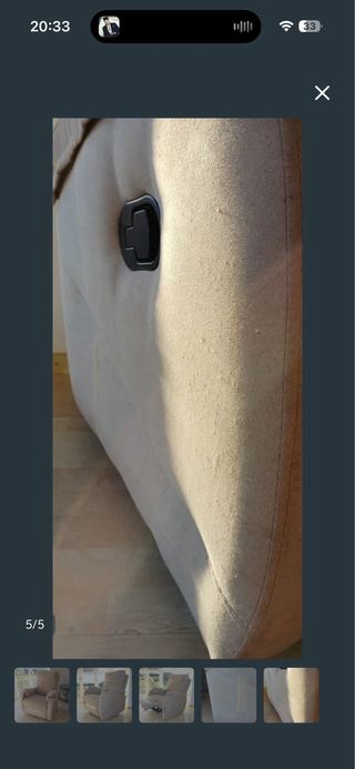 Sillón reclinable beige tela