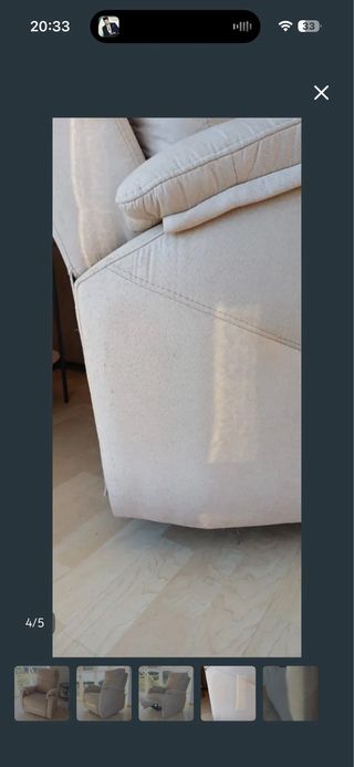 Sillón reclinable beige tela