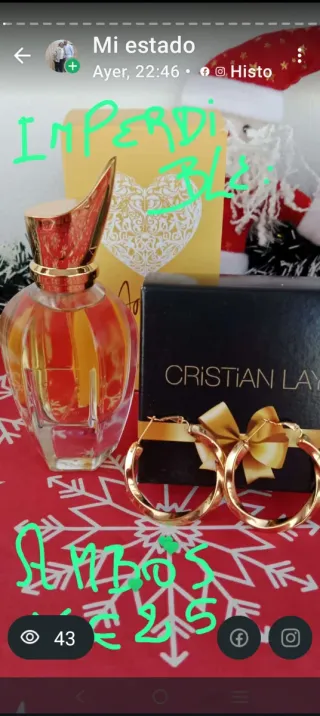 Set de Mujer Perfume,aros y reloj Cristian Lay