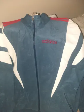 Chaqueta Adidas chándal azul y blanco