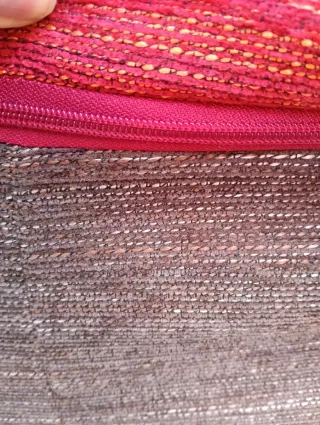 Conjunto 2 sofás tela rojo y marrón 2 y 3 plazas