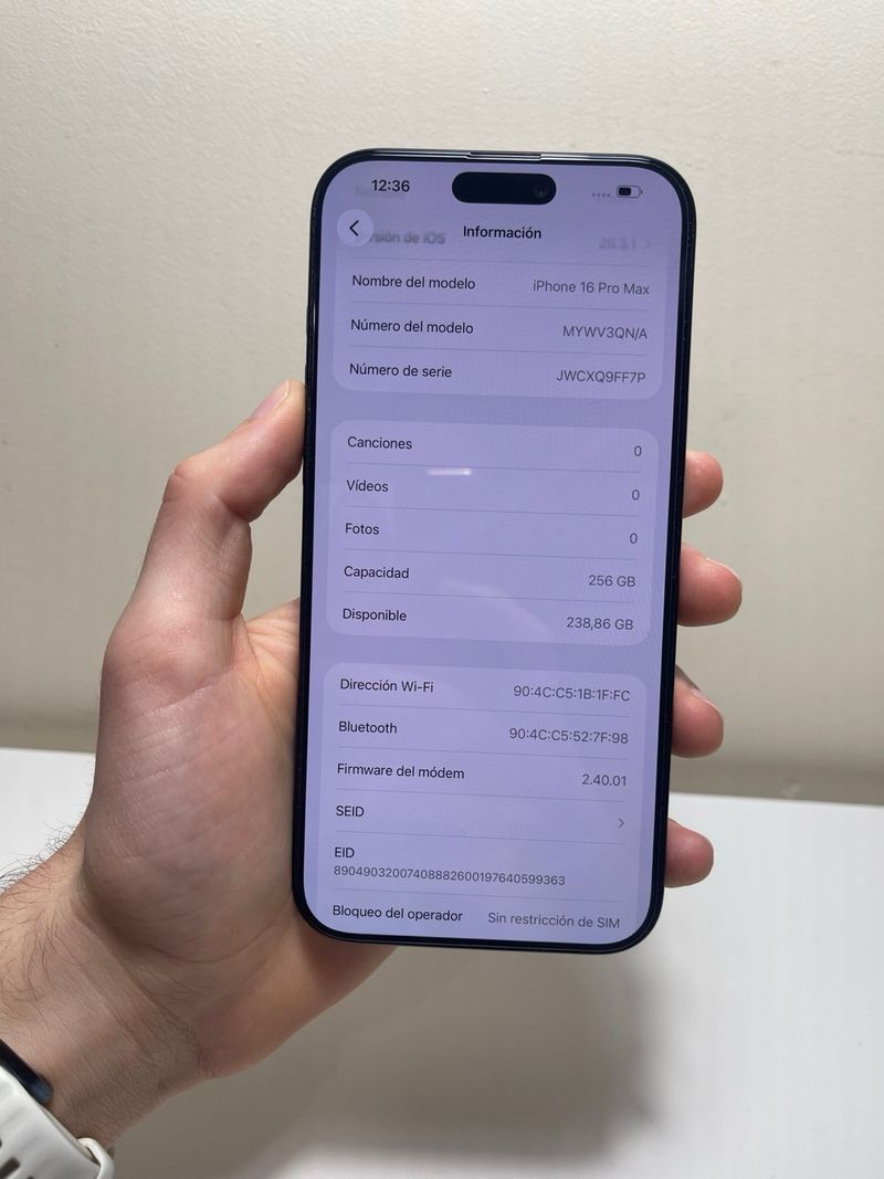 ¡¡NEGOCIABLE!! iPhone 16 Pro Max 256GB 91% afbeelding 8