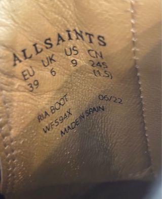 Stivali All Saints neri tacco largo