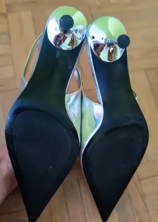 Zapatos Mango Talla 37 Plateados