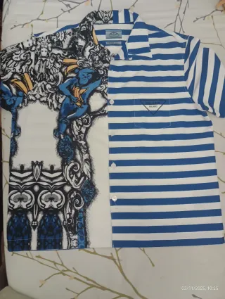 Camisa Prada Rayas y Estampado