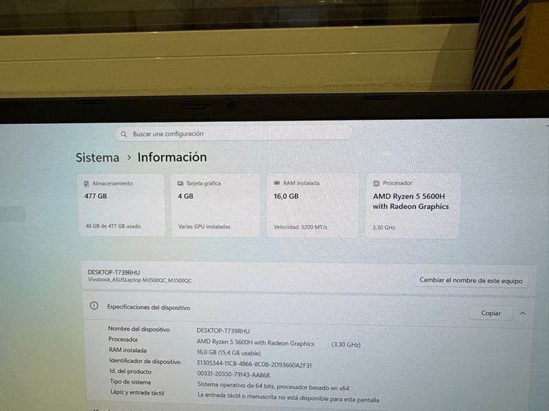 Asus Vivobook M3500QC afbeelding 6