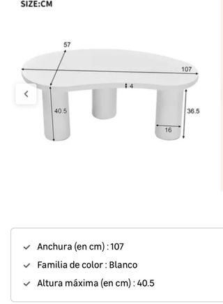 Mesa de centro blanca moderna