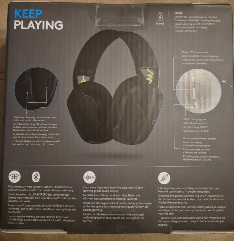 Logitech G435 LIGHTSPEED Auriculares Gaming afbeelding 2