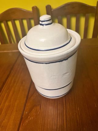 Bote de Farmacia Cerámica Azul y Blanco