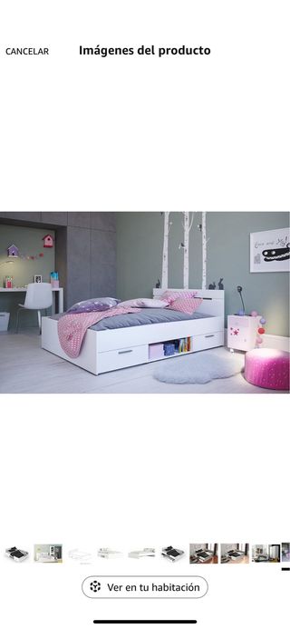 Cama blanca con cajones