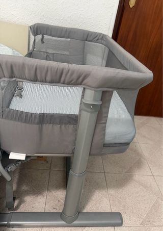 Cuna colecho gris+colchón en buen estado poco uso!