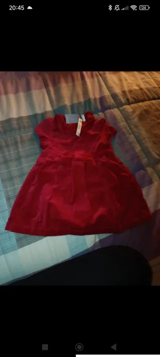 Vestito rosso bimba in velluto