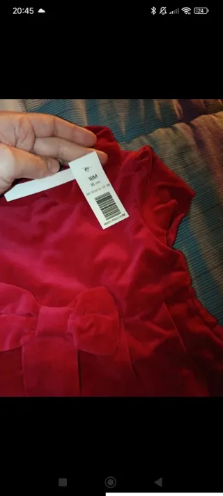 Vestito rosso bimba in velluto