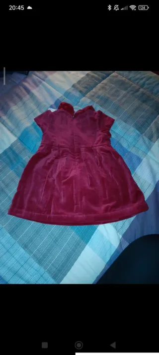 Vestito rosso bimba in velluto