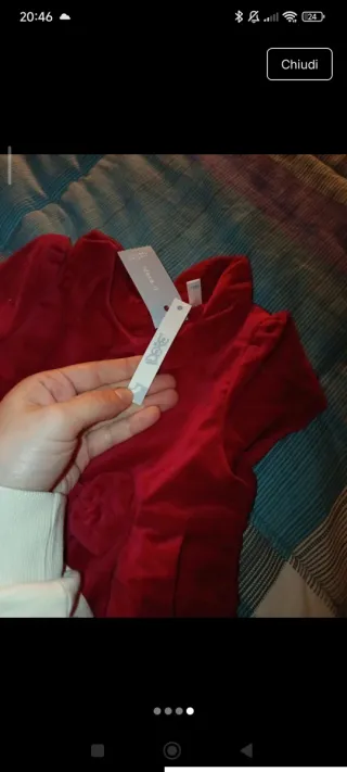 Vestito rosso bimba in velluto